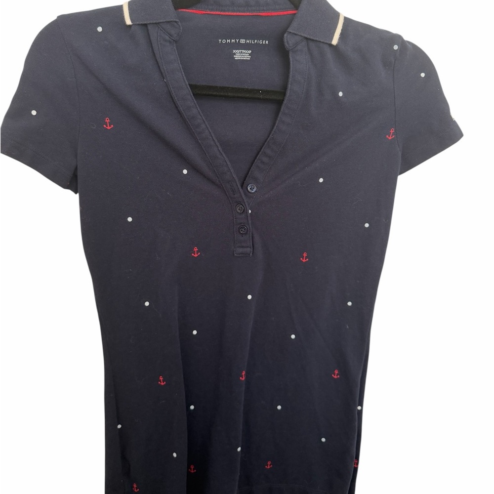 Tommy Hilfiger Navy Polo with Red and White Details